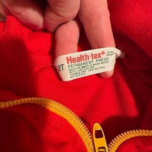 vintage 80s baby Health-tex Red Jacket with Yellow Zipper vintage 80s baby